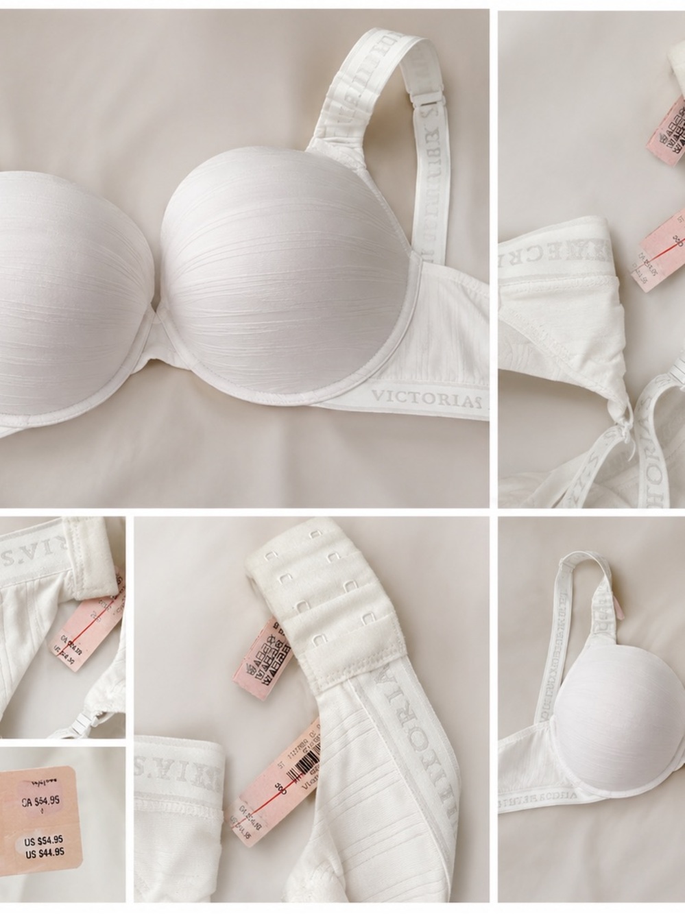 Victoria's Secret White Padded Strapless Convertible Bra
